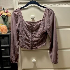 Kirious long sleeve purple lace top